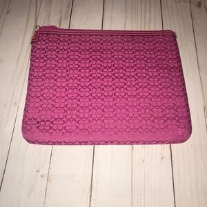 Coach‎ pink logo iPad tablet zip case